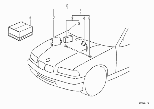 Многократное прерывание пуска для BMW E36 316i M43 (схема запчастей)