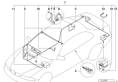 Система сигнализации для BMW E39 525tds M51 (схема запасных частей)