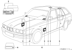 Аудиосистема с CD-чейнджером для BMW E34 520i M50 (схема запасных частей)
