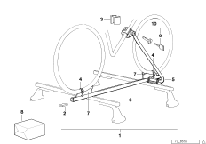 Фиксатор для туристического велосипеда для BMW E34 525i M50 (схема запасных частей)