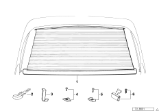 солнцезащитная штора для BMW E63N 650i N62N (схема запасных частей)