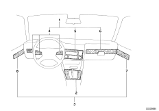 Отделка из ценных пород дерева для BMW E30 318i M40 (схема запасных частей)