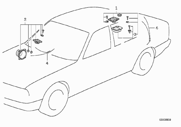 Динамик Пд/Зд для BMW E34 M5 3.6 S38 (схема запчастей)