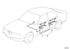 Комплект дооснащ.э/стеклоподъемника Зд для BMW E34 525i M50 (схема запасных частей)