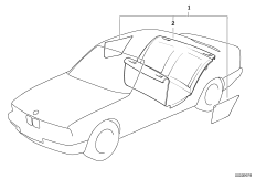 Универсальное покрывало для зад.сидений для BMW E34 525i M50 (схема запасных частей)