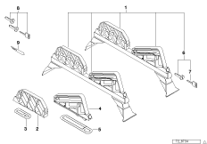 Комплект лыжи/сноуборд для BMW E32 730i M60 (схема запасных частей)