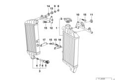 Элементы крепл.радиатора водян.охлажд. для BMW K41 K 1200 RS 01 (0547,0557) 0 (схема запасных частей)