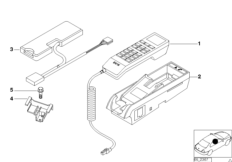 Детали SA 629 в центральной консоли для BMW E38 L7 M73N (схема запасных частей)