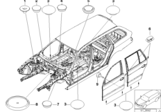 Пробки/заглушки для BMW E39 530i M54 (схема запасных частей)