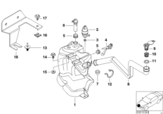 Бачок для SMG для BMW E36 M3 3.2 S50 (схема запасных частей)