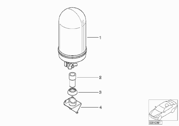 Вращающийся проблесковый фонарь для BMW E38 750iLS M73N (схема запчастей)