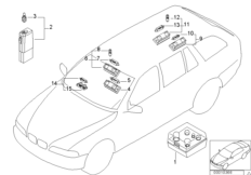 Различн.освет.прборы/коробка запасн.ламп для BMW E39 M5 S62 (схема запасных частей)