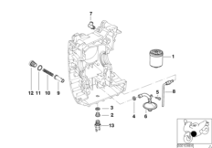 Смазочная система-масляный фильтр для MOTO A61 A61 (9251) 0 (схема запасных частей)
