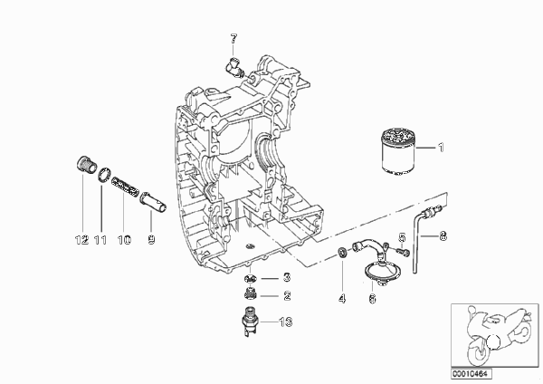 Смазочная система-масляный фильтр для BMW A61 A61 (9251) 0 (схема запчастей)