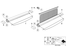 Защитная сетка/разделительная сетка для BMW Z3 Z3 M3.2 S50 (схема запасных частей)