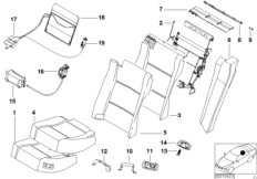 Сиденье Зд с э/приводом для BMW E38 L7 M73N (схема запасных частей)