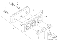 Блок управл.сист.отопления/кондиционир. для BMW Z3 Z3 M3.2 S50 (схема запасных частей)