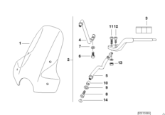 Ветрозащитный щиток современный дизайн для BMW 259R R 850 R 94 (0401,0406) 0 (схема запасных частей)