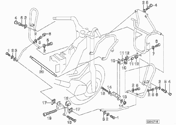 Дополнительные элементы защитной дуги для BMW R22 R 850 RT 02 (0417) 0 (схема запчастей)