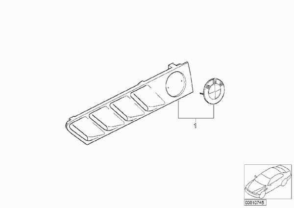 Декоративная решетка для BMW Z3 Z3 2.0 M52 (схема запчастей)