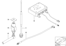 Детали радиоприемника/ радиоантенны для BMW E38 750iLS M73N (схема запасных частей)