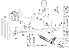 Маслопроводы гидроусилителя рул.управл. для BMW E39 525td M51 (схема запасных частей)