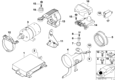 ЭБУ/ датчики системы DSC/ подкач.насос для BMW E39 540i M62 (схема запасных частей)