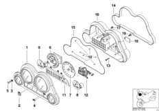 Детали комбинации приборов для BMW 89V3 K 1200 RS 97 (0544,0554) 0 (схема запасных частей)