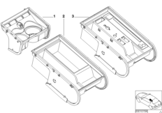 Доп.элементы центральной консоли Зд для BMW E38 L7 M73 (схема запасных частей)