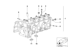 головка блока цилиндров для BMW E46 318i M43 (схема запасных частей)