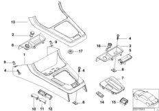 отделение для мелких вещей для BMW E36 316i 1.9 M43 (схема запасных частей)