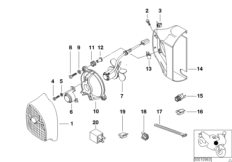 Дополн.вентилятор и дополн. элементы для BMW 259R R 1100 R 94 (0402,0407) 0 (схема запасных частей)