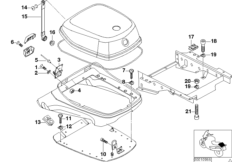 Доп.элементы отсека для радиостанции для BMW 259R R 1100 R 94 (0402,0407) 0 (схема запасных частей)