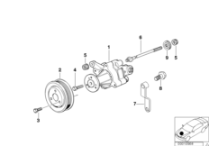 Насос гидроусилителя рулевого управления для BMW E38 750iLS M73N (схема запасных частей)