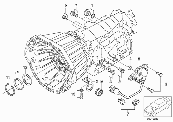 A5S440Z Дополн.элементы/уплотнители для BMW E39 535i M62 (схема запчастей)