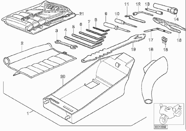 бортовой инструмент для BMW K41 K 1200 GT 01 (0548,0558) 0 (схема запчастей)