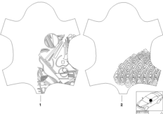 Мерный товар, индивид.тисненая кожа для BMW E46 325Ci M54 (схема запасных частей)