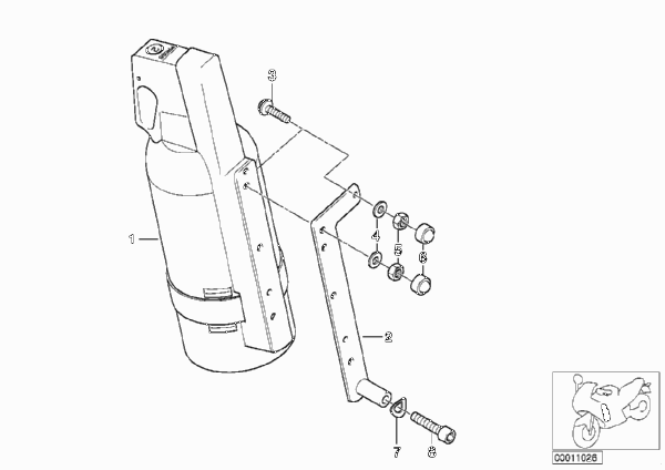 Огнетушитель/ кроншейн для BMW R13 F 650 GS 00 (0172,0182) 0 (схема запчастей)