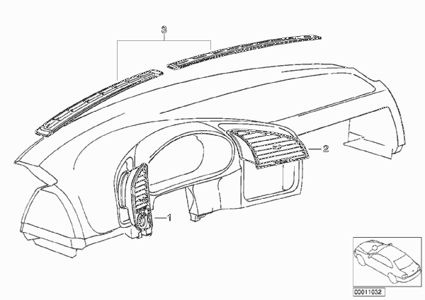 Выпускное сопло для BMW E36 325i M50 (схема запчастей)