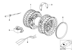Электрические детали кондиционера для BMW E34 530i M60 (схема запасных частей)