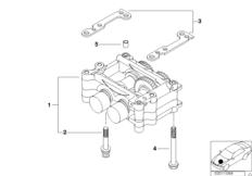 Корпус компенсационных валов с валами для BMW E46 318Ci M43 (схема запасных частей)