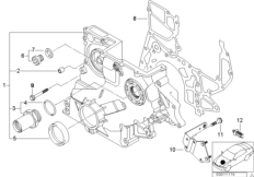 Корпус блока ГРМ Нж для BMW E39 520d M47 (схема запасных частей)