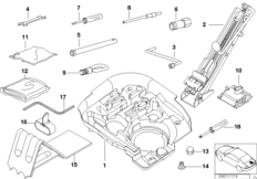 Бортовой инструмент/ домкрат для BMW Z3 Z3 1.9 M44 (схема запасных частей)