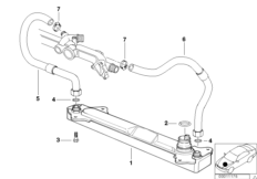 Охлаждение трансмиссионного масла для BMW E32 740i M60 (схема запасных частей)