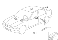 одновременное запирание для BMW E30 320is S14 (схема запасных частей)