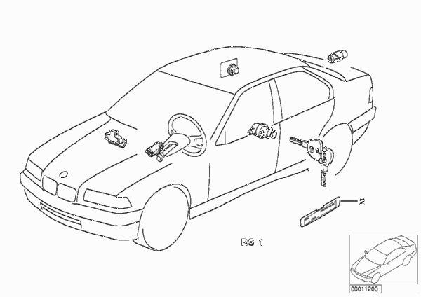 одновременное запирание для BMW E34 M5 3.6 S38 (схема запчастей)