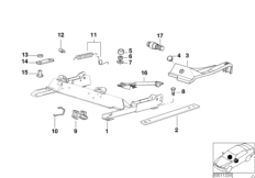 Сиденье Пд направляющая сиденья для BMW E36 318ti M44 (схема запасных частей)