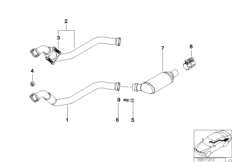 Катализатор для дизельного двигателя для BMW E39 525tds M51 (схема запасных частей)