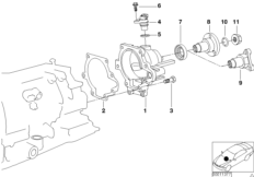 A4S270R/310R выходная часть для BMW E34 518i M40 (схема запасных частей)