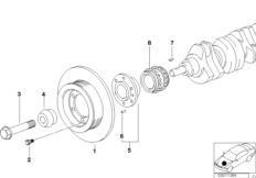 Демпфер крут.колебаний ременного прив. для BMW E46 323i M52 (схема запасных частей)
